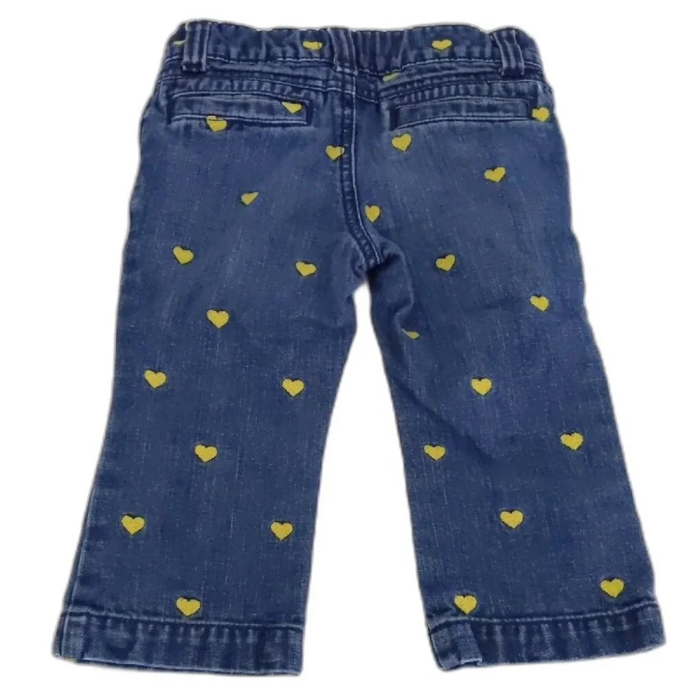 Girls Toddler Old Navy Denim Heart Print Jeans Size 4T